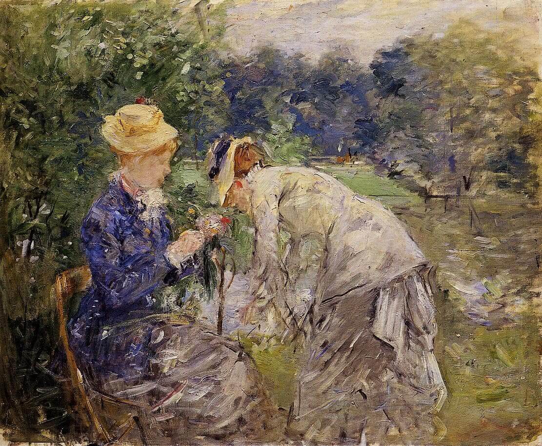 In the Bois de Boulogne，由 Berthe Morisot 所繪